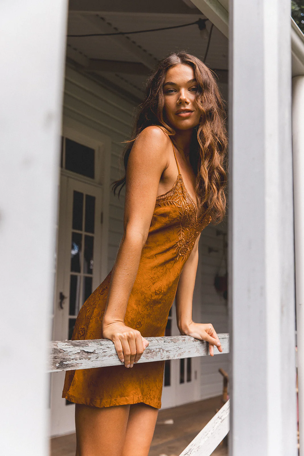 Bella Mini Dress - Ochre - Image 7