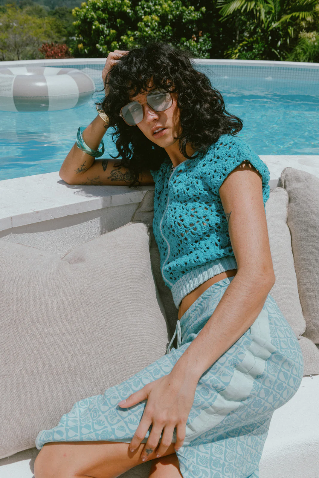 Havana Crochet Top - Blue - Image 4