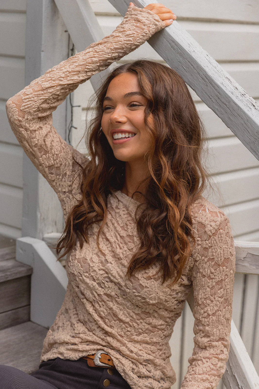 Lace Layering Top - Champagne - Image 5