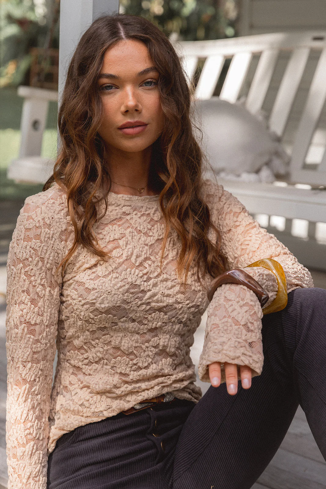 Lace Layering Top - Champagne - Image 8