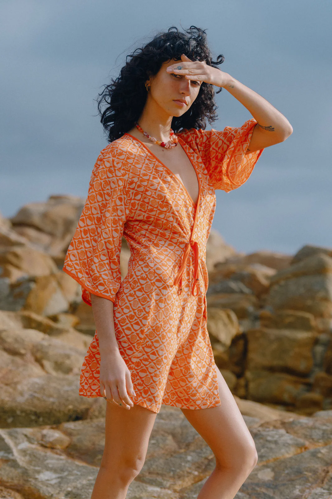 Solara Wrap Dress - Coral